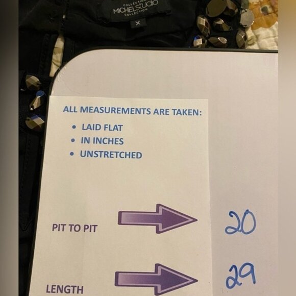 Michel Studio Black Top with Silver Bling Size X - Picture 7 of 7